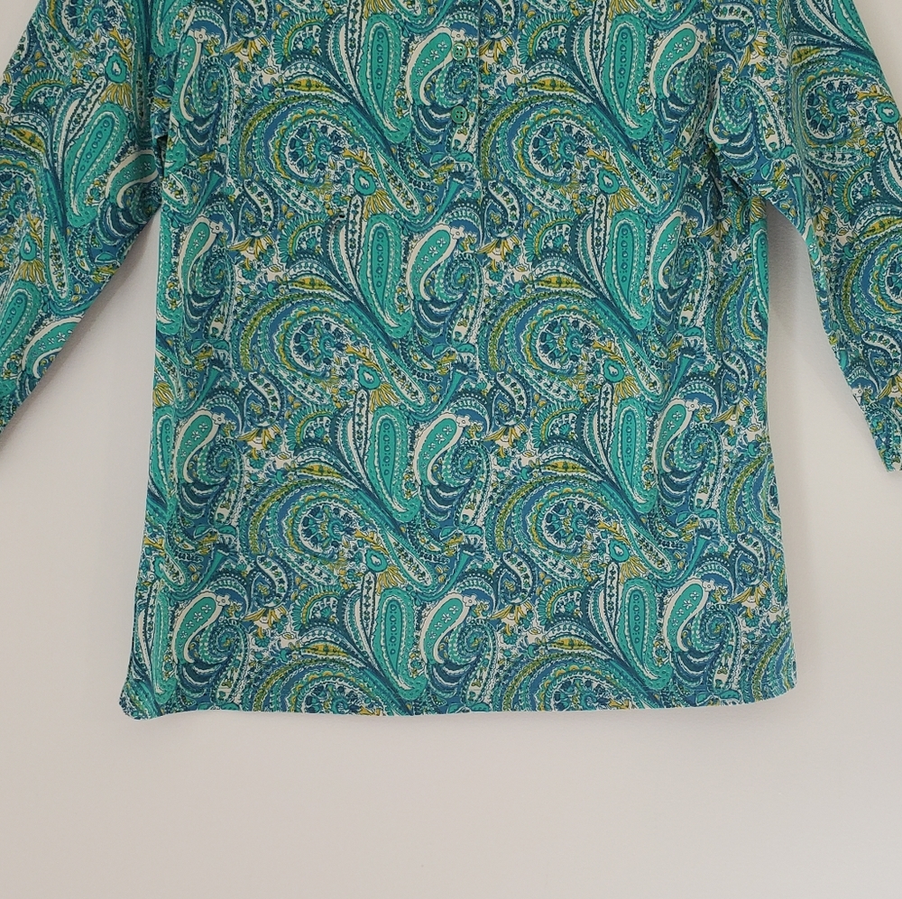 Talbots Half Button Top - Picture 4 of 12